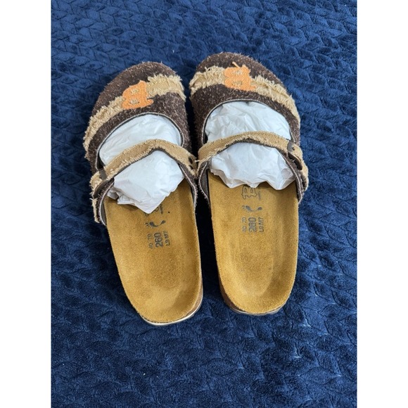 RARE‎ Birkenstock Birki's Brown Suede Khaki Canvas Clog Men's 7 - Picture 2 of 6